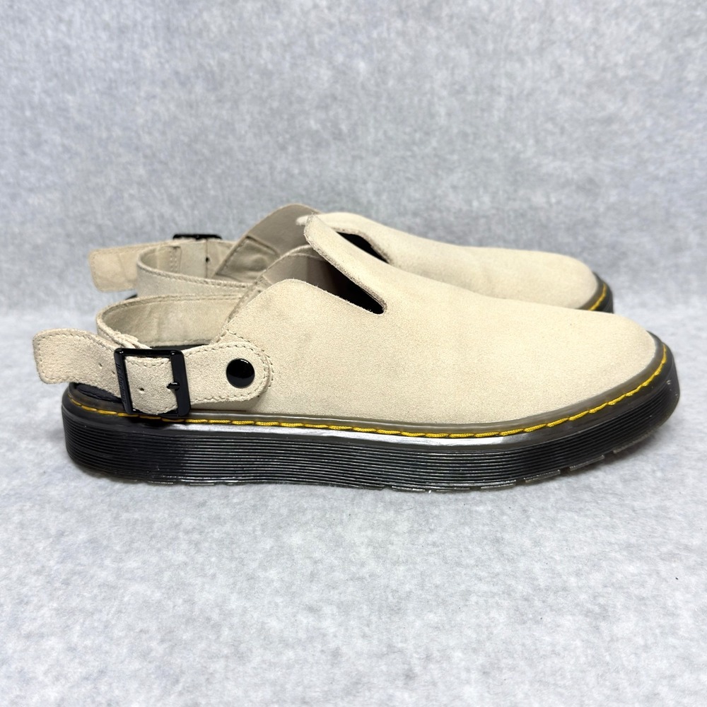 Dr Martens Carlson Womens Size 9 Slingback Mules Clogs Shoes Sand Beige Suede